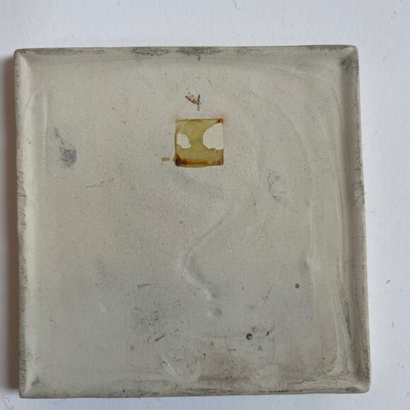 Ceramic Square Bird Tile - Cream and Silver - Picture 3 of 3
